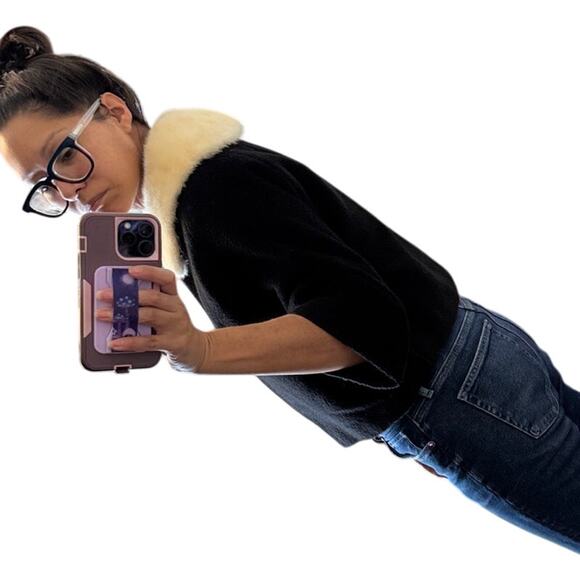 Vintage I. Imagnin & Co swing coat size XS wool mink 3 quart sleeves opera coat - Picture 8 of 9